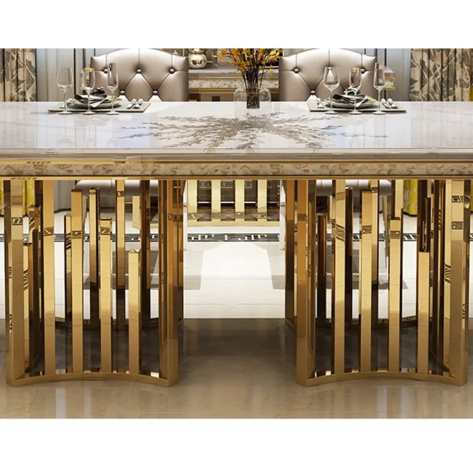 Marble Dining Table and 4 Chairs Set 3