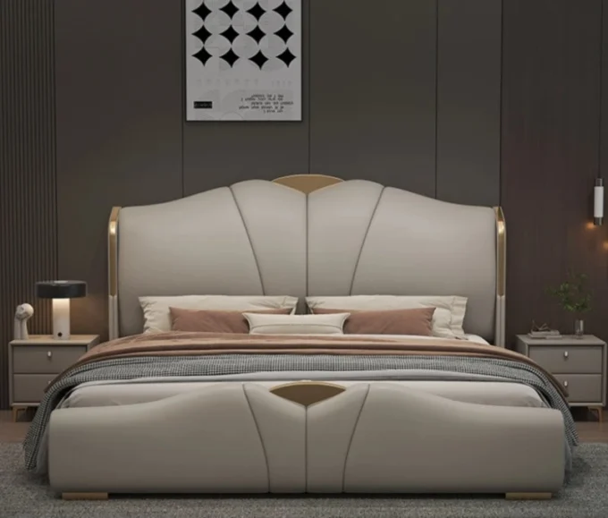 Luxury Italian Double Leather Bed 2