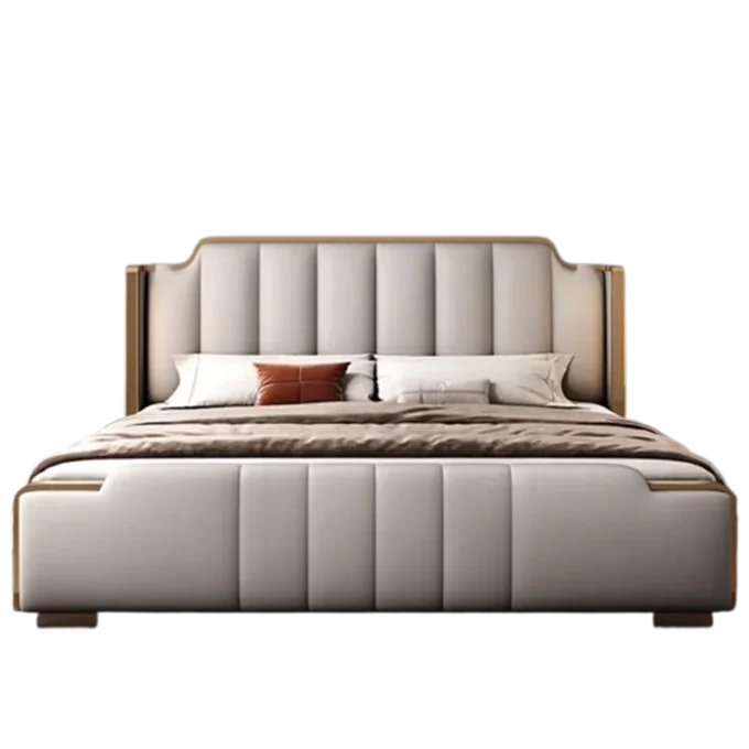 Italian Luxury Leather Simple Storage Bed 6