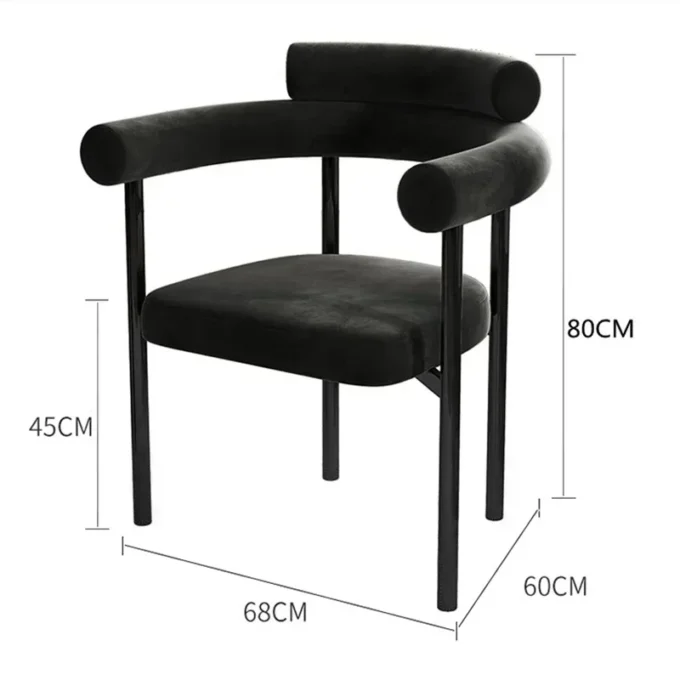 Nordic Light Luxury Metal Dining Chair 6