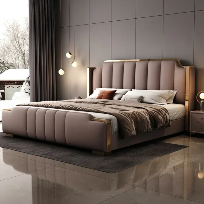 Italian Luxury Leather Simple Storage Bed 2