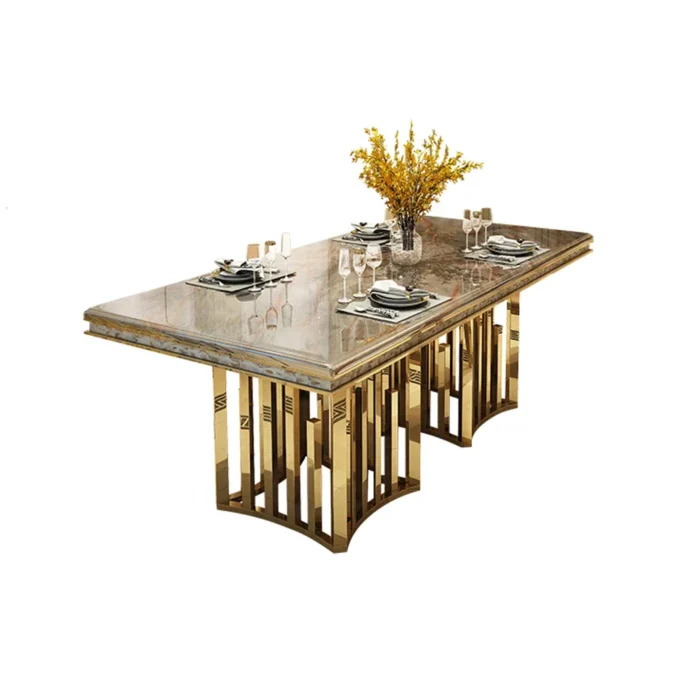 Marble Dining Table and 4 Chairs Set 2